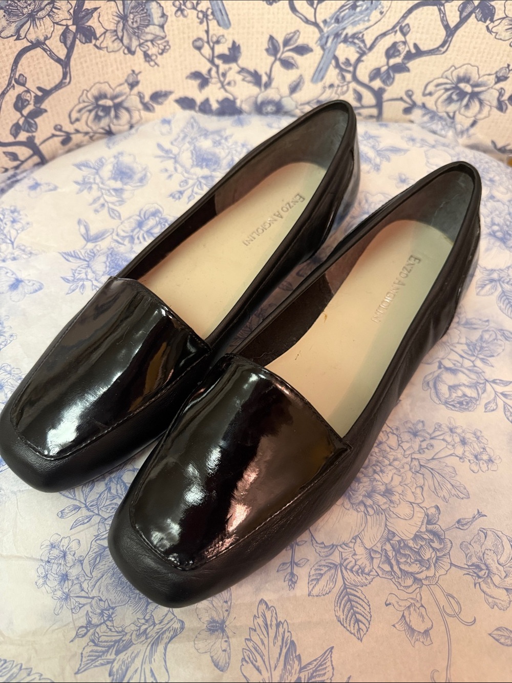 Enzo Angiolini Black Patent Leather Loafers